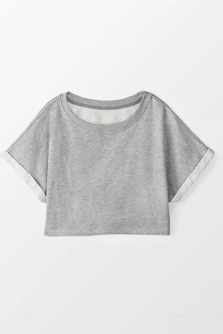 Cupshe Stonecreek Short Sleeve Crop Sweatshirt 2 Cupshe Stonecreek Short Sleeve Crop Sweatshirt - Image 2