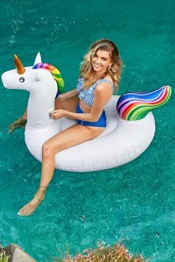 Cupshe Prism Unicorn Swimming Ring Float Raft Seat