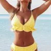 Cupshe Yellow Gingham Ruffle Bikini