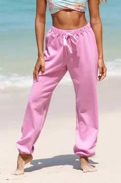 Cupshe Midnight Pink Drawstring Waist Sweatpants