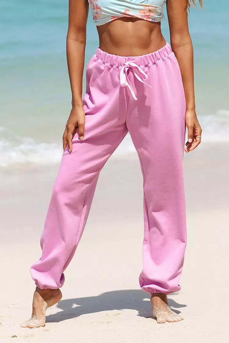 Cupshe Midnight Pink Drawstring Waist Sweatpants 1 Cupshe Midnight Pink Drawstring Waist Sweatpants