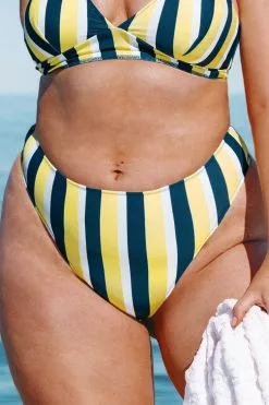 Cupshe Michelle Striped Plus Size Bikini Bottom
