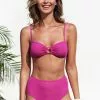 Cupshe Dasia Pink O-ring Back Tie Ruched Bikini