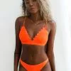Cupshe Neon Orange Scalloped Bikini