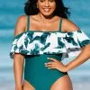 Cupshe Zora Tropical Plus Size One Piece Swimsuit