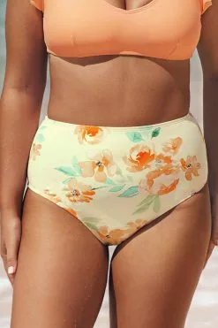Cupshe Relaxing Flowers High Waist Plus Size Bikini Bottom