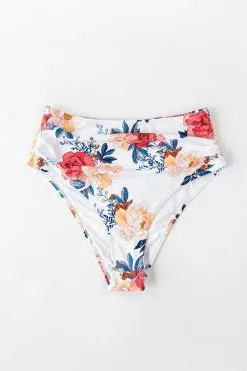 Cupshe White Floral Shirring High Waisted Bikini Bottom 8 Cupshe White Floral Shirring High Waisted Bikini Bottom -Deals Cupshe Store 1 80775970 6eaa 40f8 8381 fdd798cca7be