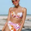 Cupshe Wanderlust Floral Molded Push Up Bra and High Waist Bikini Set