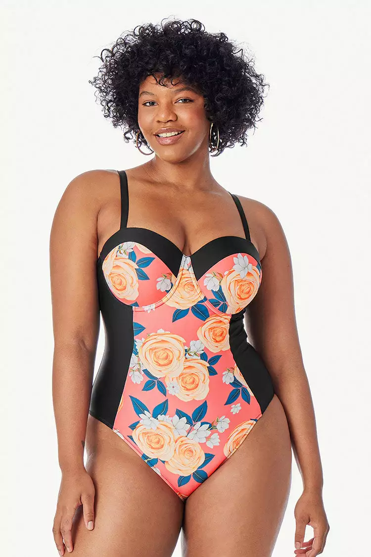 Cupshe Blossom Floral Plus Size One Piece Swimsuit 3 Cupshe Blossom Floral Plus Size One Piece Swimsuit - Image 3