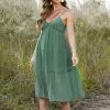 Cupshe Queen Green V-neck Cutout Dress