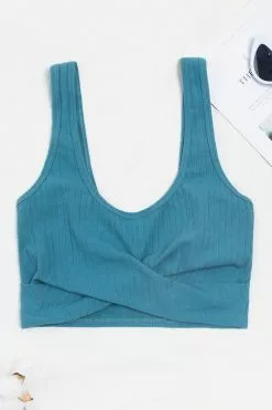 Cupshe Palm Crisscross U-neck Sports Bra