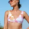 Cupshe Wanderlust Floral Molded Wrap Front Bralette Bikini Top