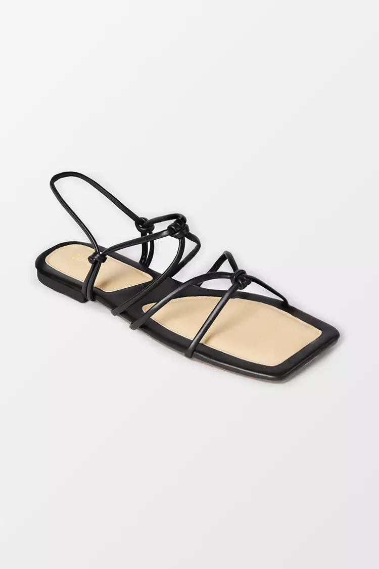 Cupshe Flirt Black Square Toe Double-strap Sandals 1 Cupshe Flirt Black Square Toe Double-strap Sandals