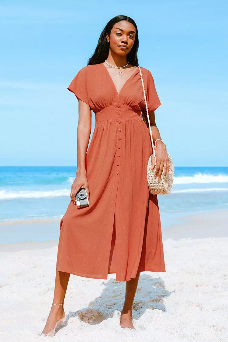 Cupshe Aubriella Button Front Split Dress 1 Cupshe Aubriella Button Front Split Dress