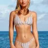 Cupshe Tricolor Striped Triangle Bikini