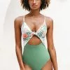 Cupshe Willow Tropical Twist Colorblock One Piece Swimsuit