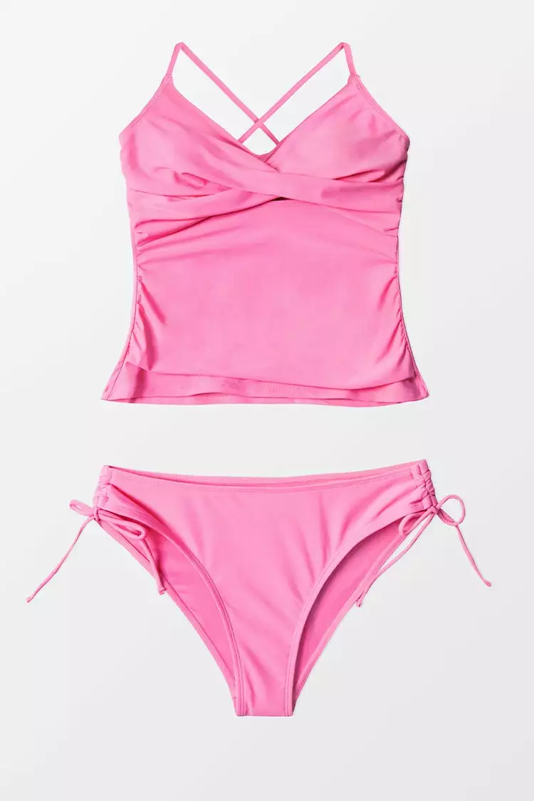 CUPSHE Tierra Wrap Criss Cross Side Tie Tankini 3 CUPSHE Tierra Wrap Criss Cross Side Tie Tankini - Image 3