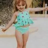 Cupshe Abigail Strawberry Ruffle Tankini For Toddler Girls And Girls
