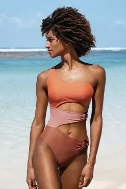 Cupshe Tori Color Block Cut-out O-ring One Piece Swimsuit