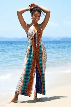 Cupshe Gabrielle Halter Boho Print Jumpsuit