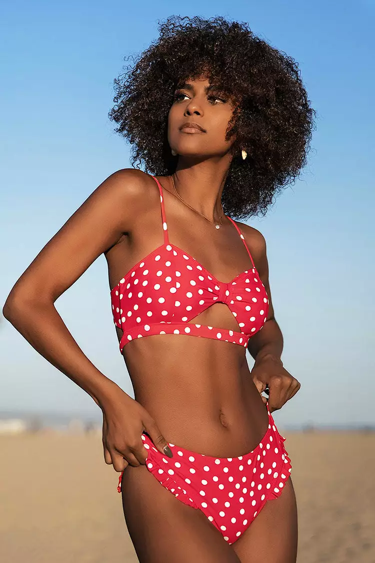 Cupshe Red Polka Dot Cutout Bikini 3 Cupshe Red Polka Dot Cutout Bikini - Image 3