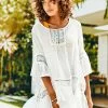 Cupshe White Ruffle Tunic Cover Up