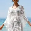 Cupshe Melina White Embroidery Mesh Cover Up