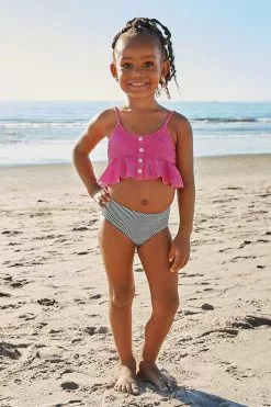Cupshe Alivia Button Ruffle Bikini For Toddler Girls And Girls