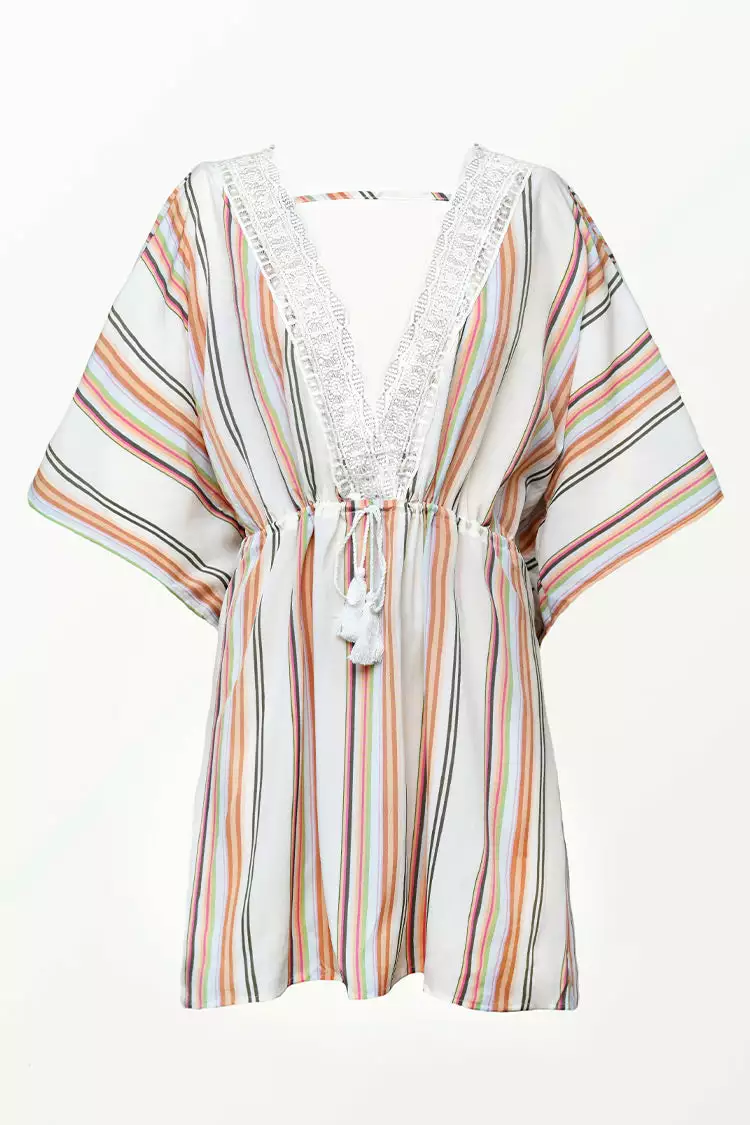 Cupshe Amirah Striped Crochet Trim Cover Up 3 Cupshe Amirah Striped Crochet Trim Cover Up - Image 3