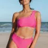 Cupshe Seaside Holiday Scalloped One Shoulder and High Waist Bikini Set