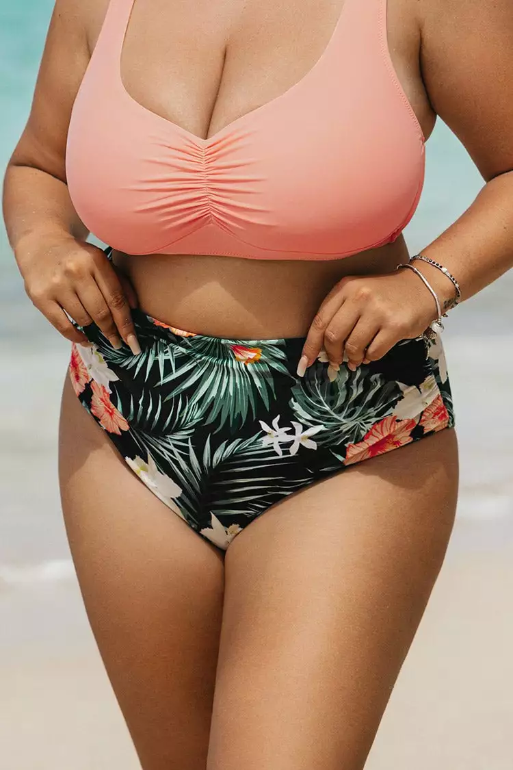 Cupshe Diamond Floral Plus Size Bikini Bottom 1 Cupshe Diamond Floral Plus Size Bikini Bottom