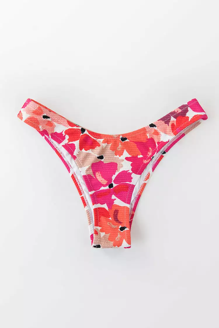Cupshe Kalani Red Floral Low Waisted Bikini Bottom 3 Cupshe Kalani Red Floral Low Waisted Bikini Bottom - Image 3