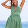 Cupshe Winnie Green Plunge Neck Dress