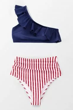 Cupshe One Shoulder Ruffle Striped Bikini 12 Cupshe One Shoulder Ruffle Striped Bikini -Deals Cupshe Store 1 a3bcbd62 fabf 4c5d b155 9c44b2f9b7a7