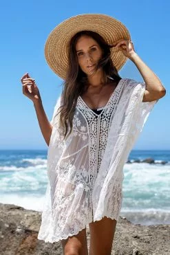 Cupshe White Lace Crochet Cover Up