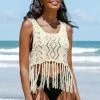 Cupshe Nikky Round Neck Wide Straps Braided Tassel Cover Up