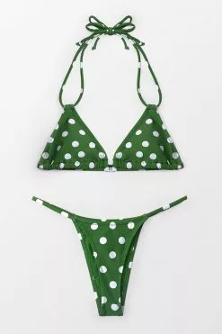 Cupshe Green Polka Dot Triangle Bikini