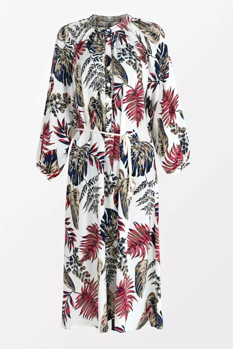 Cupshe Retro Leafy Long Sleeve Dress 3 Cupshe Retro Leafy Long Sleeve Dress - Image 3