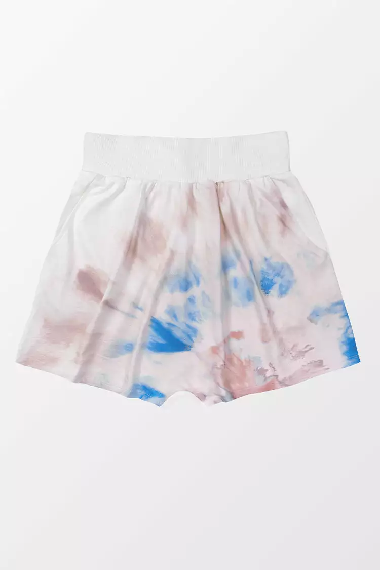 Cupshe Della Tie Dye Elastic Waisted Sweat Shorts 3 Cupshe Della Tie Dye Elastic Waisted Sweat Shorts - Image 3