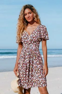 Cupshe Mckinley Ditsy Floral Button Front Dress