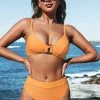 Cupshe Sara Yellow Square Ring Bikini