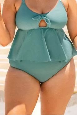 Cupshe Seaside Holiday High Waist Plus Size Bikini Bottom