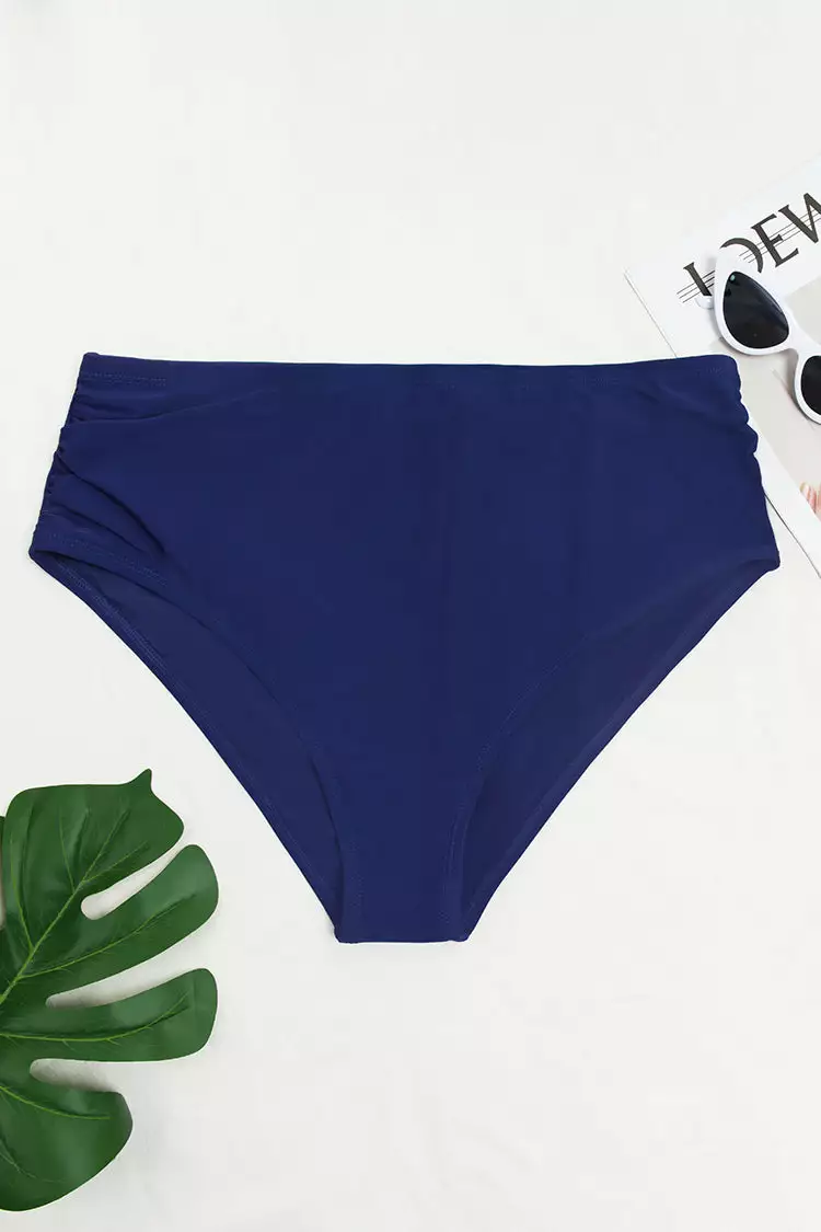 Cupshe Seaside Holiday Side Shirred High Waist Plus Size Bikini Bottom 3 Cupshe Seaside Holiday Side Shirred High Waist Plus Size Bikini Bottom - Image 3