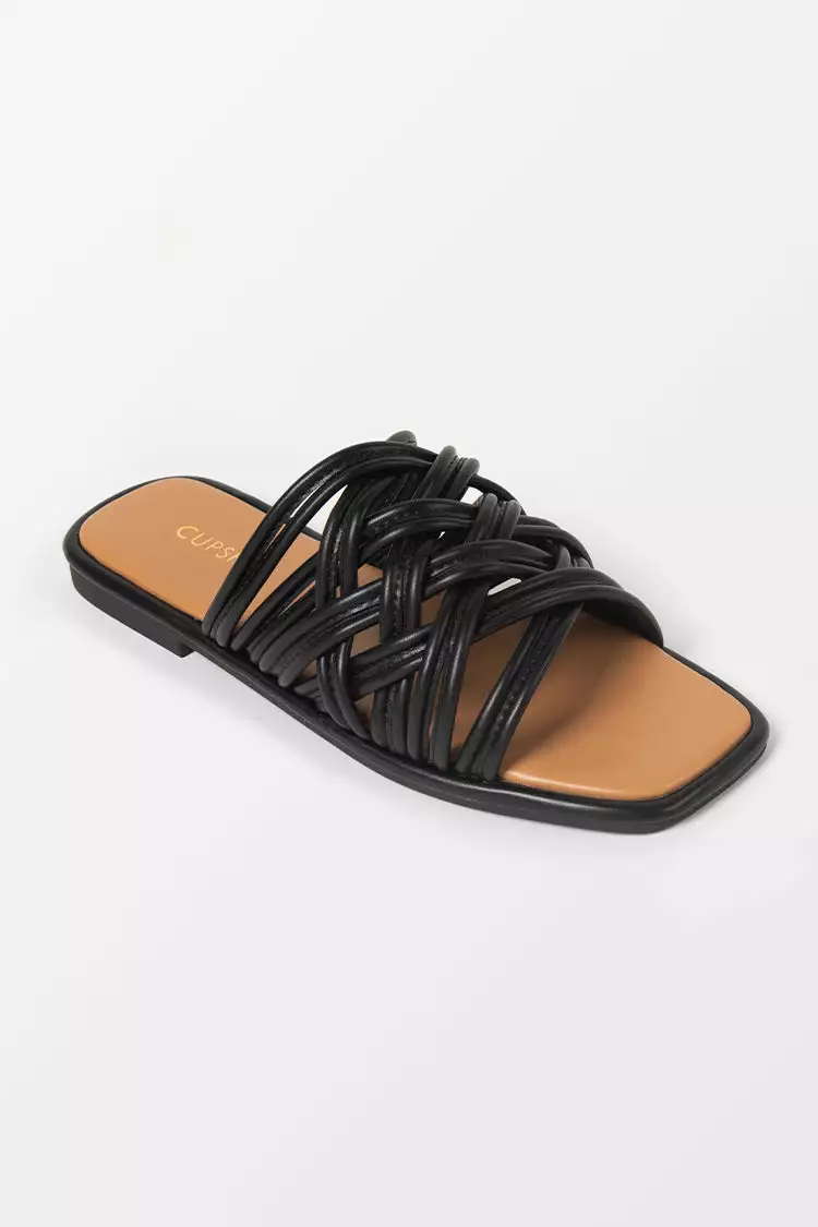 Cupshe Love Language Black Square Toe Flat Sandals 1 Cupshe Love Language Black Square Toe Flat Sandals