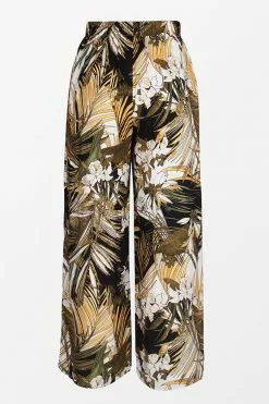 Cupshe Alexandria Tropical Plants Elastic Waist Pants