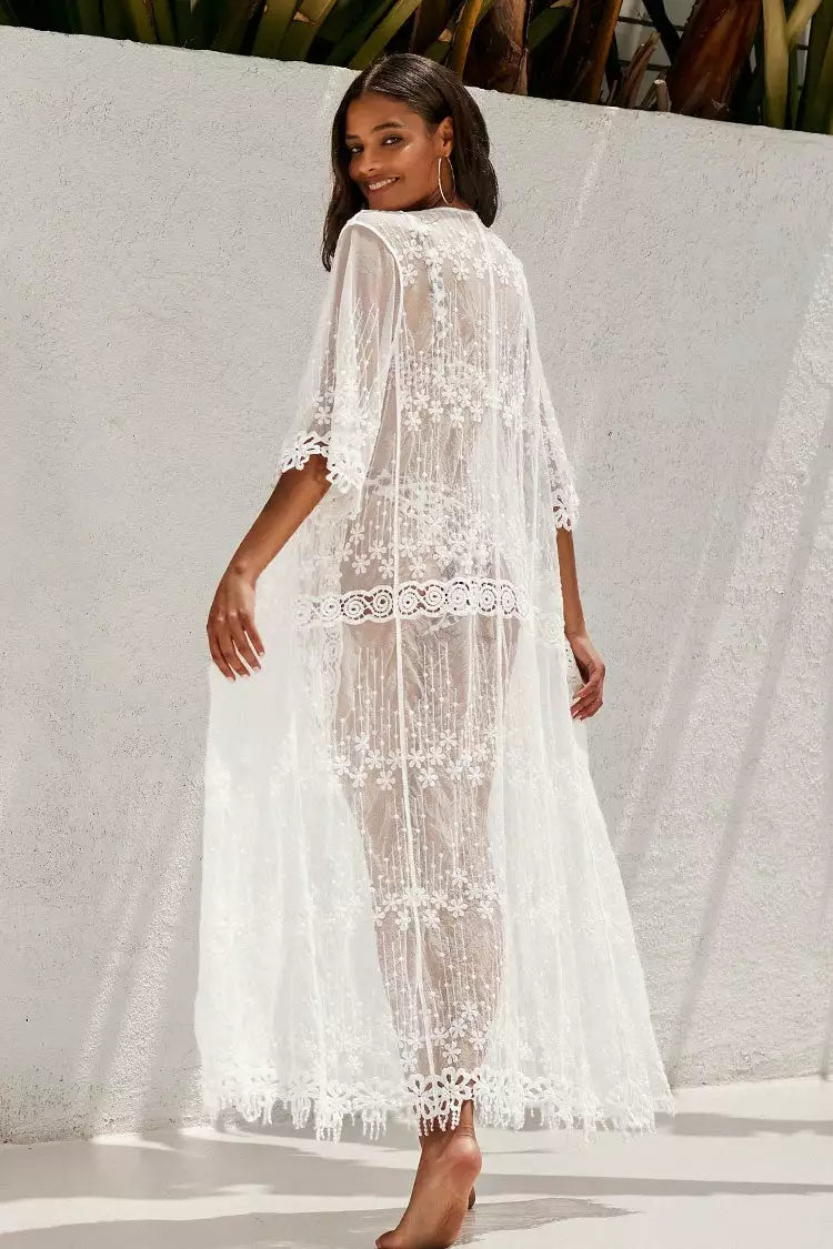 Cupshe Elodie White Embroidery Mesh Kimono 1 Cupshe Elodie White Embroidery Mesh Kimono