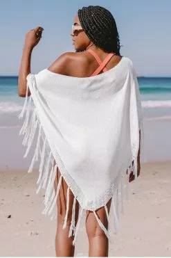 Cupshe Kamilah White Fringe Hem Cover Up