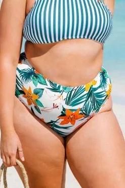 Cupshe Anya Floral Plus Size Bikini Bottom