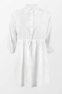 Cupshe Caleigh Shirt Collar Drawstring Waist Cover Up