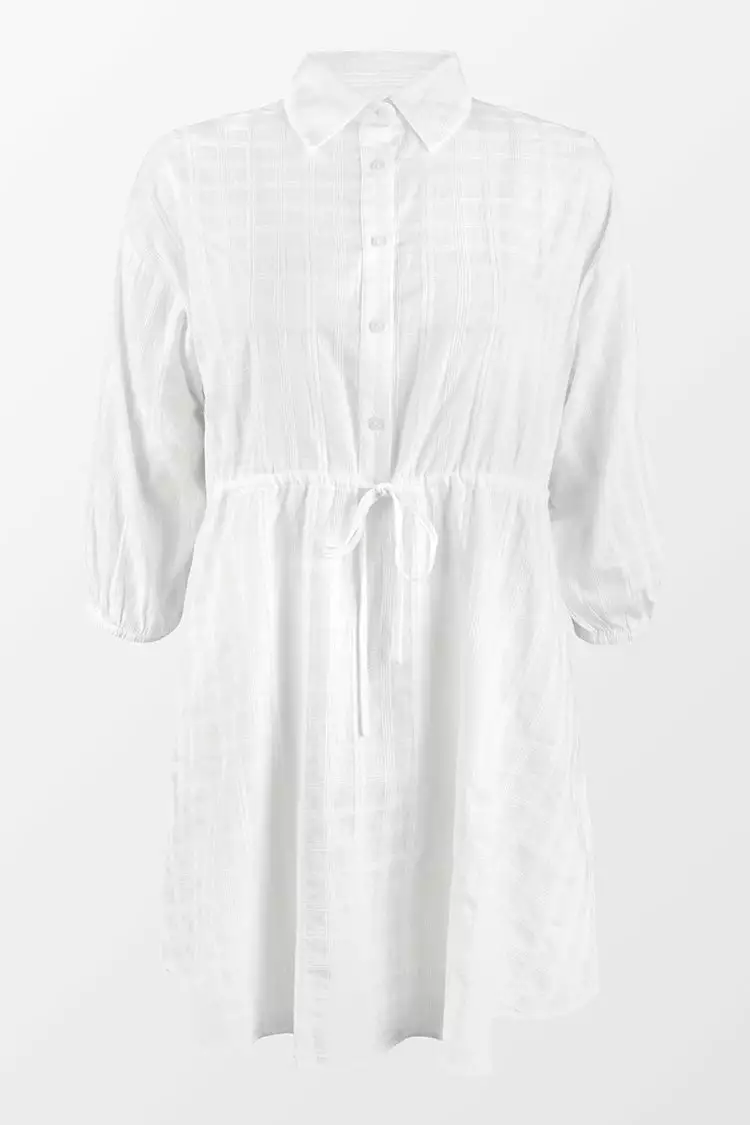 Cupshe Caleigh Shirt Collar Drawstring Waist Cover Up 1 Cupshe Caleigh Shirt Collar Drawstring Waist Cover Up